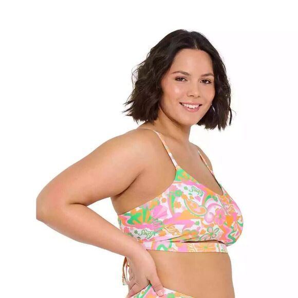 Ninety-Nine Swimsuit 690 Elect Vibe 2 pcs Floral Cut Out Bralette Plus 1X NWT - Picture 2 of 12